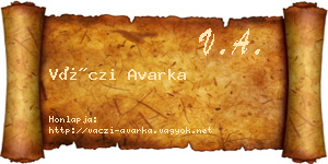 Váczi Avarka névjegykártya